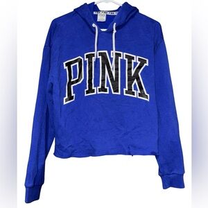 Victoria's Secret PINK Cropped Hoodie sweatshirt Logo pullover sz m